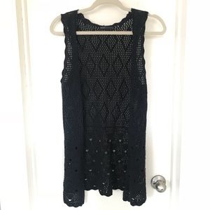 Black knitted open vest 🖤